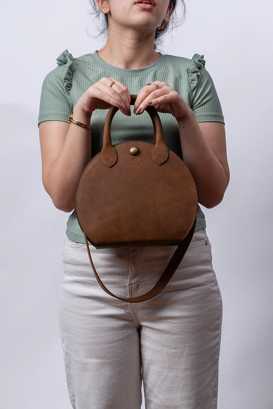 Darko Handcrafted Leather Bag - Dark Brown
