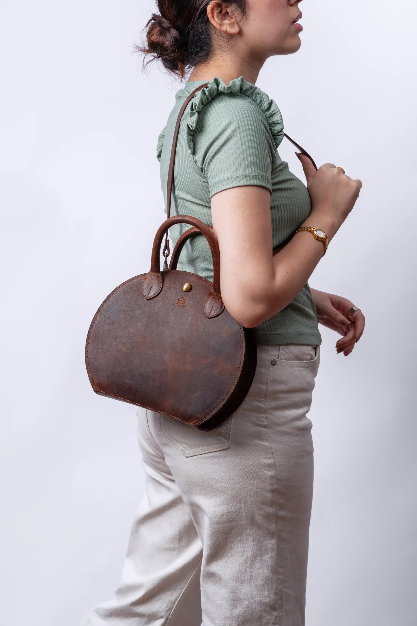 Darko Handcrafted Leather Bag - Skin Brown