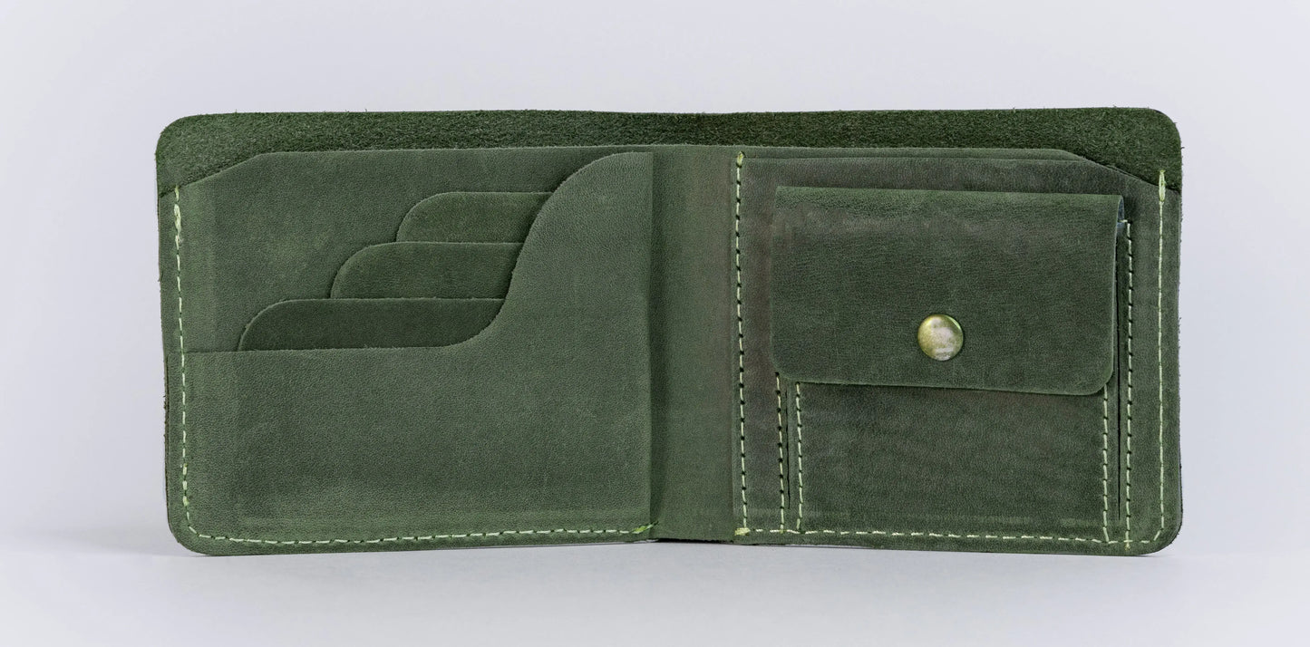 Camelot Wallet – Handcrafted Full-Grain Leather - Hunter Green