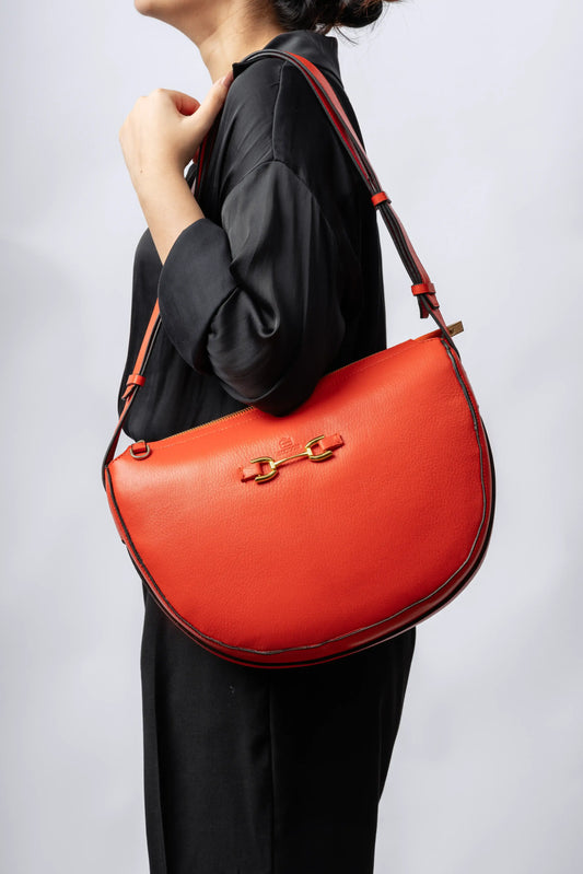 Arcblow Women's Leather Shoulder Bag - Orange