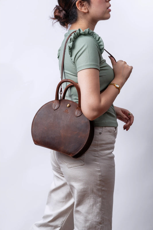 Darko Handcrafted Leather Bag - Polished Brown