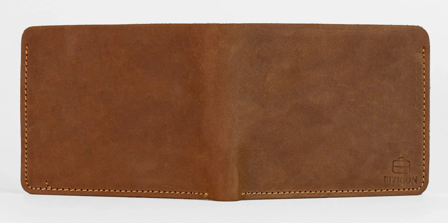 Camelot Wallet – Handcrafted Full-Grain Leather - Russet Brown