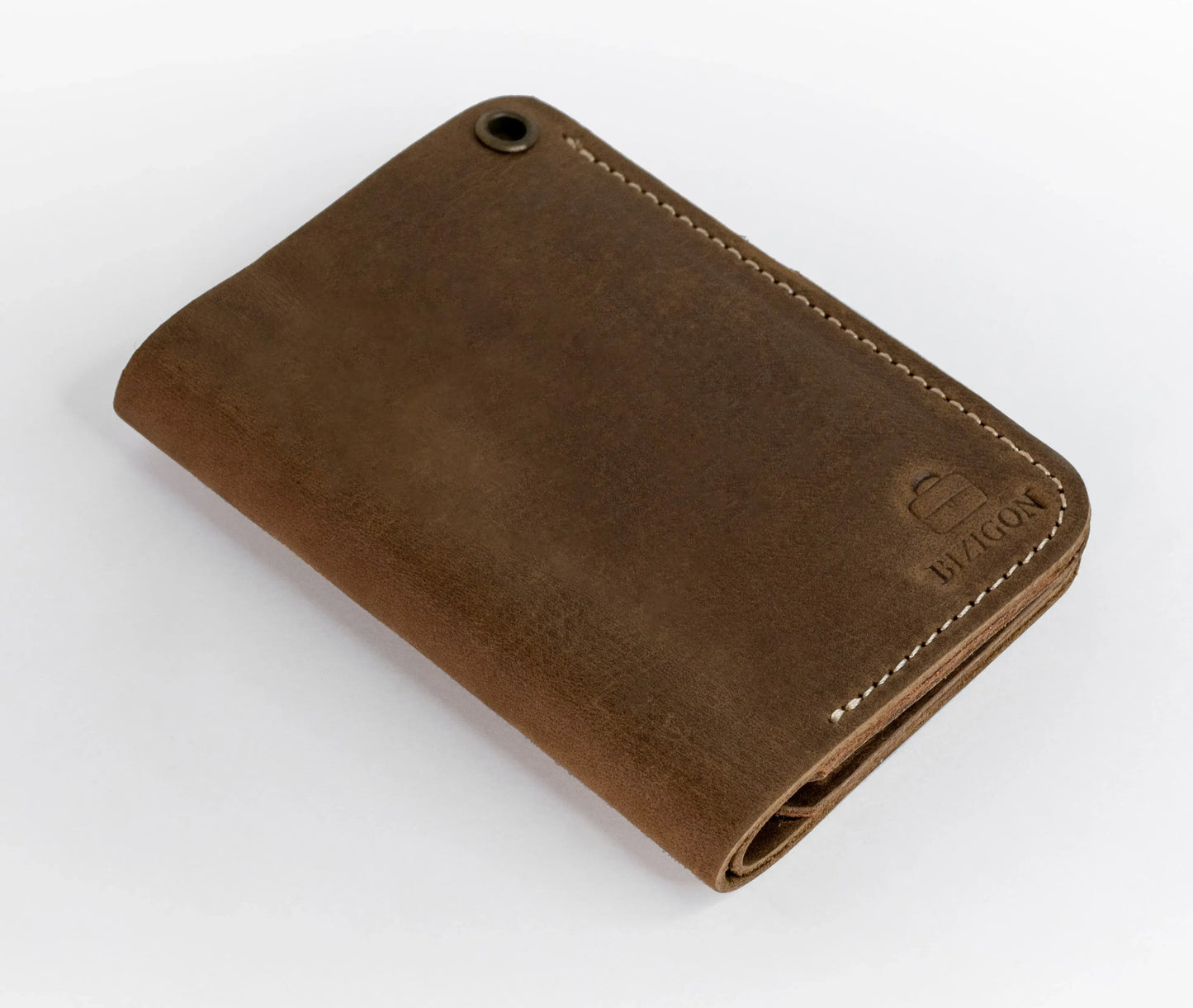 Slim Atlantic Vertical Leather Wallet - Natural Brown