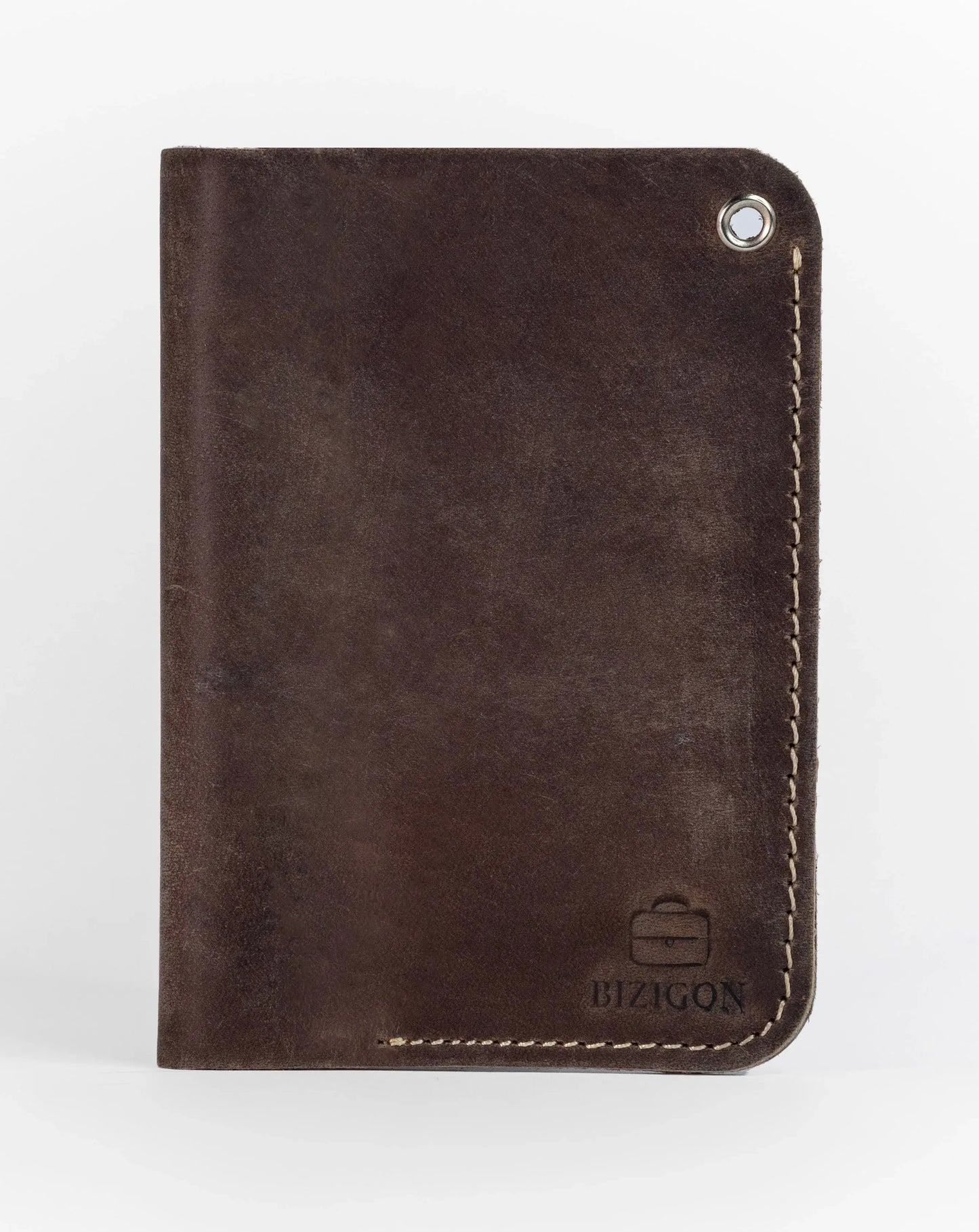 Slim Atlantic Vertical Leather Wallet - Antique Brown