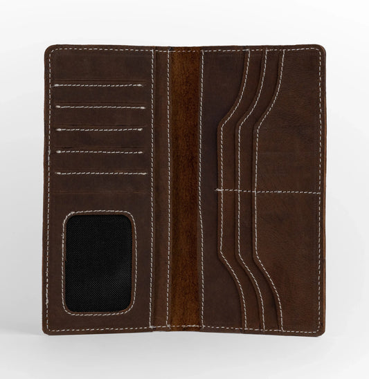Krono Long Wallet – Precision Crafted - Dark Brown
