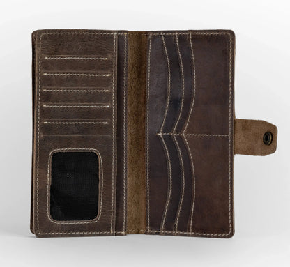 Vostoc Vintage Long Wallet - Dark Brown