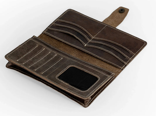 Vostoc Vintage Long Wallet - Dark Brown