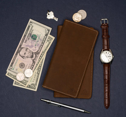 Krono Long Wallet – Precision Crafted - Dark Brown