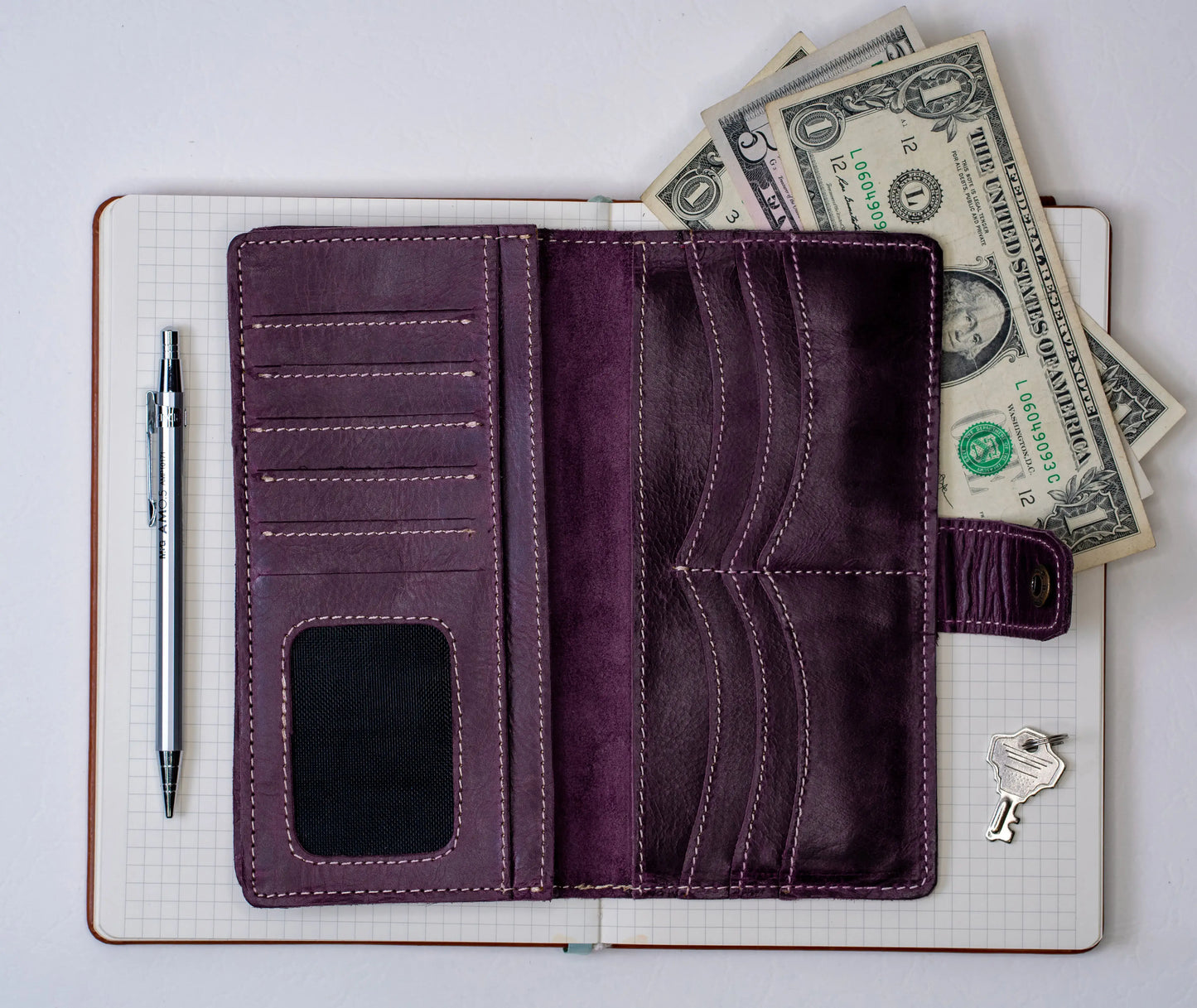 Vostoc Vintage Long Wallet - Dark Purple