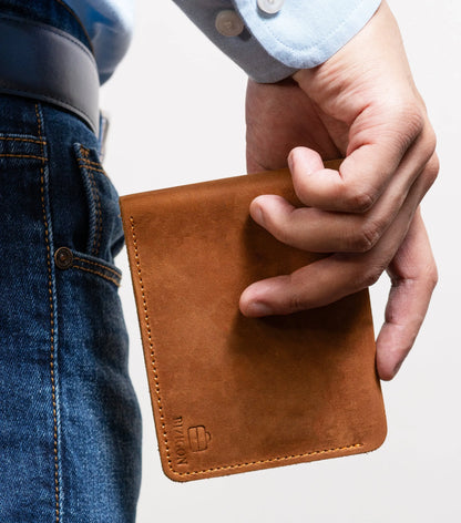 Camelot Wallet – Handcrafted Full-Grain Leather - Russet Brown