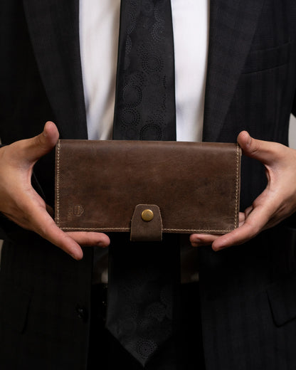 Vostoc Vintage Long Wallet - Dark Brown