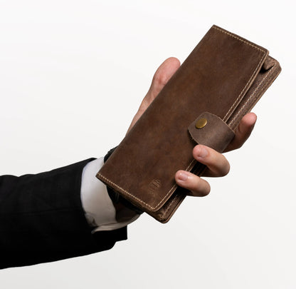 Vostoc Vintage Long Wallet - Dark Brown