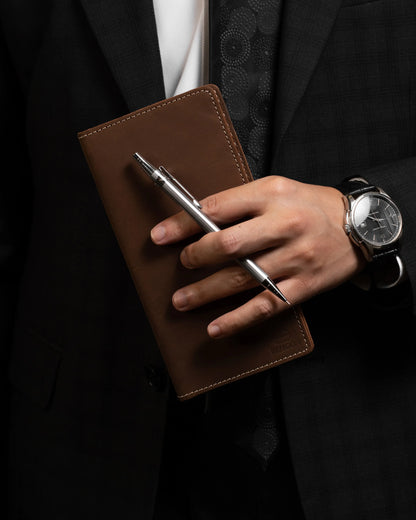 Krono Long Wallet – Precision Crafted - Dark Brown