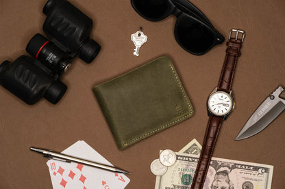 Camelot Wallet – Handcrafted Full-Grain Leather - Hunter Green