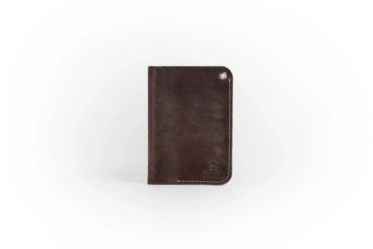 Slim Atlantic Vertical Leather Wallet - Finished Maroon