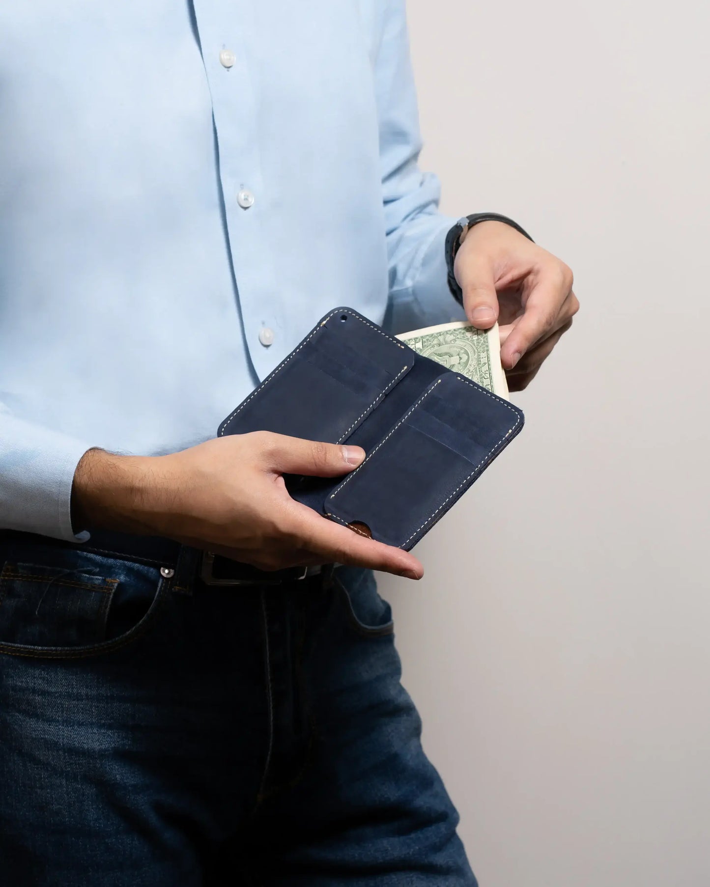 Slim Atlantic Vertical Leather Wallet